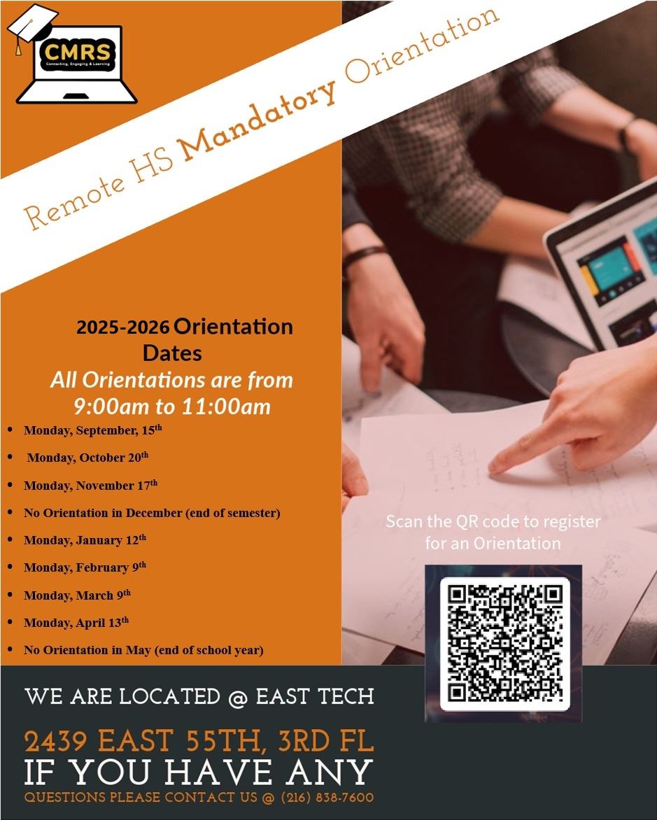 Call (216) 838-7600 for Orientation Info.